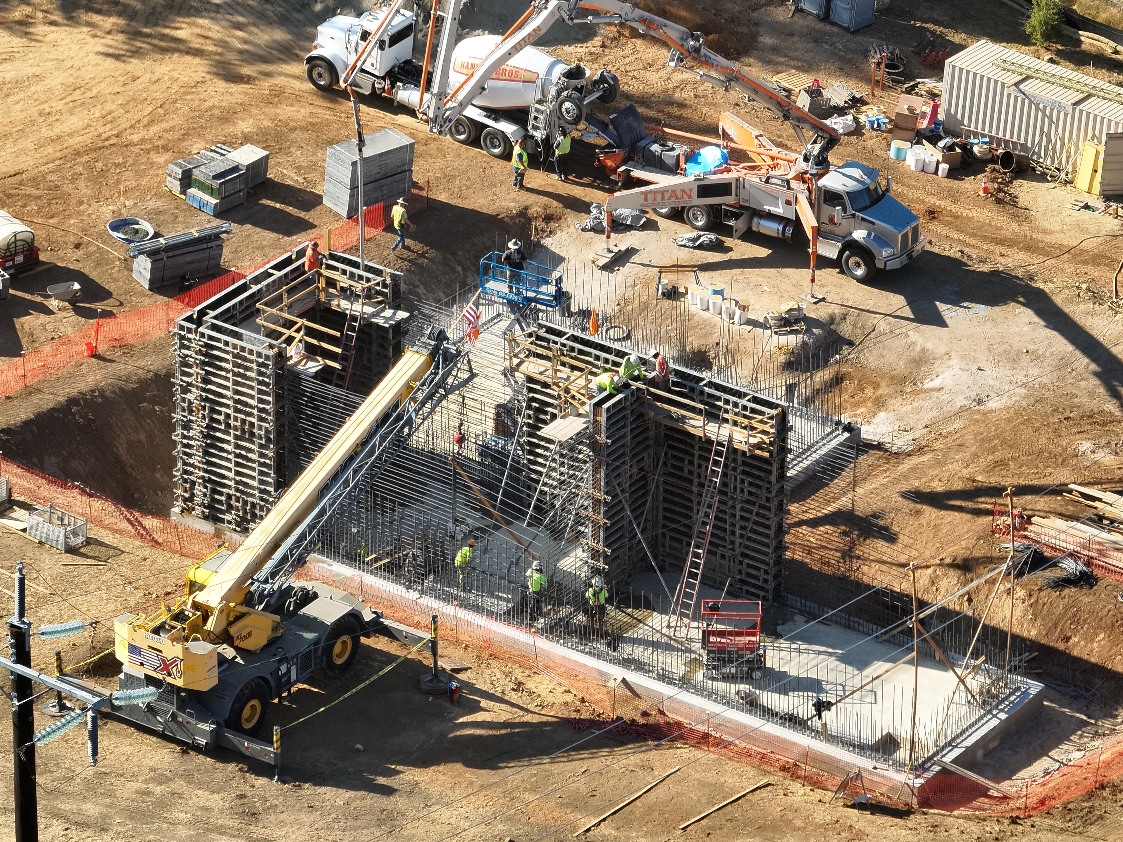 Aerial view of the Colfax Water Treatment Plant under construction